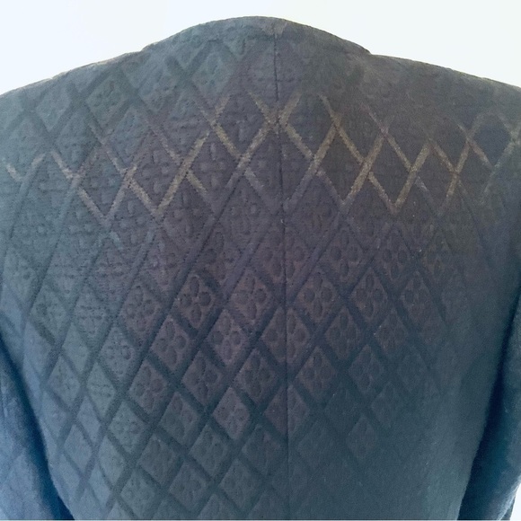 Liz Claiborne Vintage Black Collarless Blazer Jacket with Embroidery - Size 10P - Picture 9 of 11